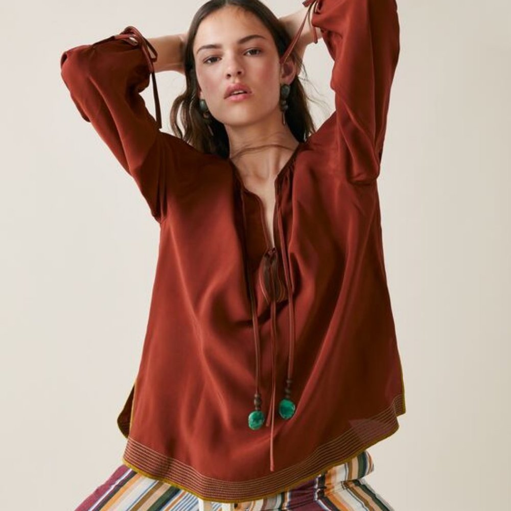 Zara LIMITED EDITION STUDIO BEADED BLOUSE